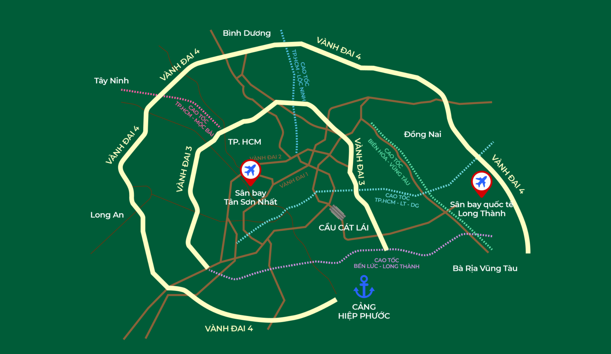 Bản đồ liên kết vùng Green City Bình Dương